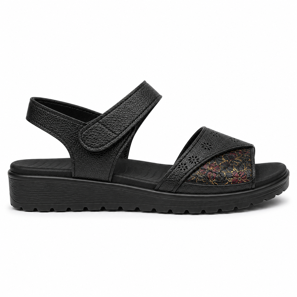 Spoleto Orthopedic Sandals - Black - side view