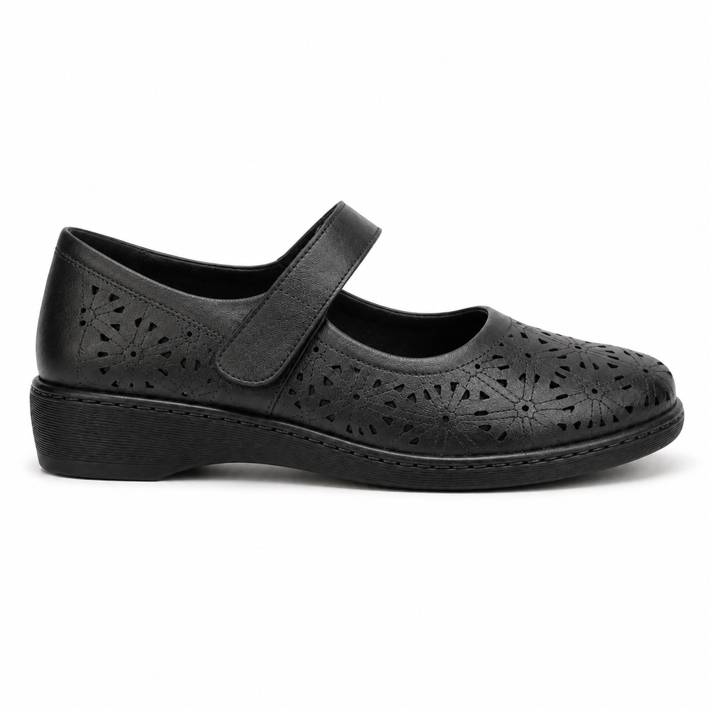 Ferrara Orthopedic Sandals - Black - side view