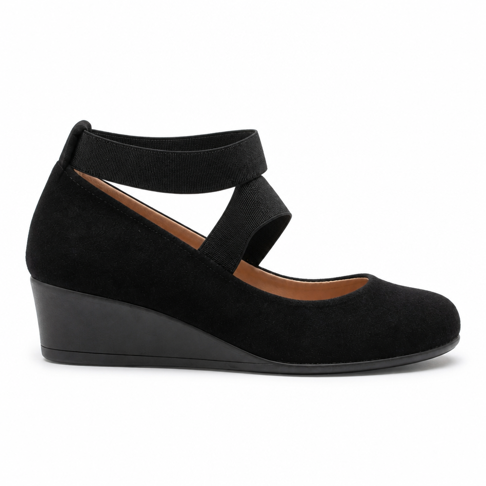 The Lucca Orthopedic Comfort Shoes - Black - side view