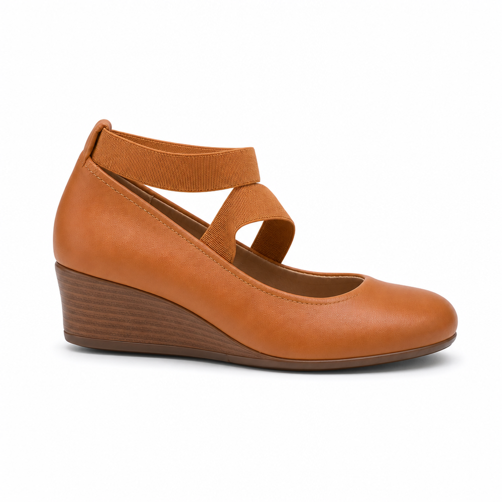 The Lucca Orthopedic Comfort Shoes - Tan - side view