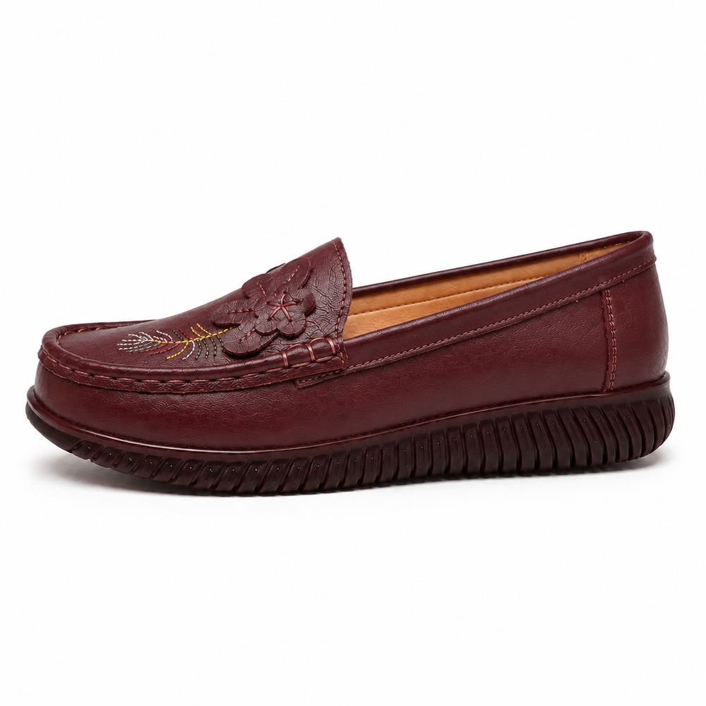 Pavia Orthopedic Flats - Wine - side view