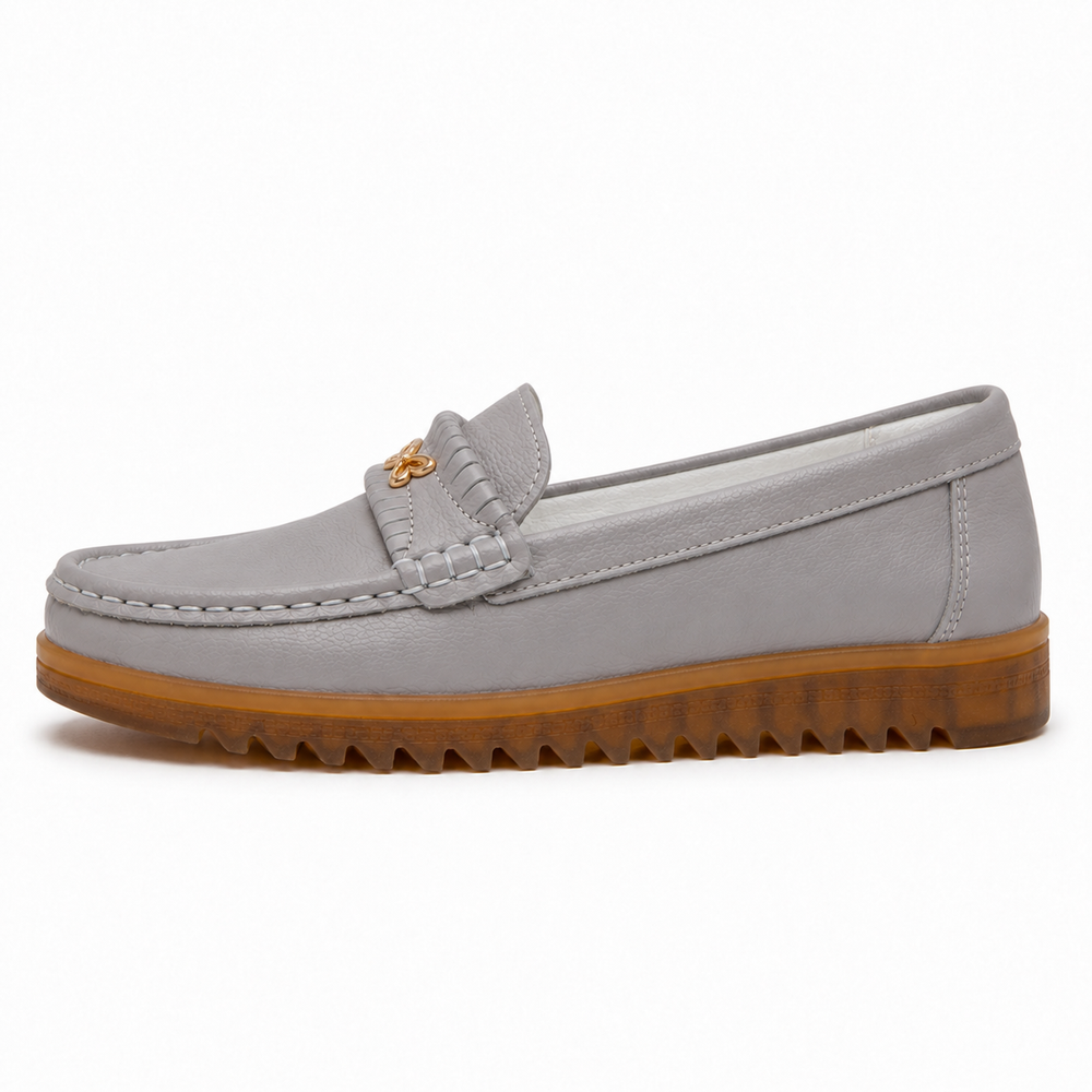 Elba Orthopedic Moccasins - Grey - side view