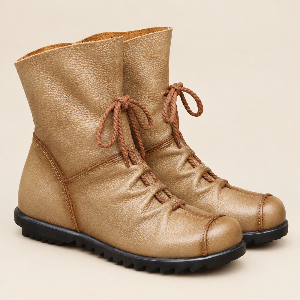 Cortona Lace-Up Boots in Sand