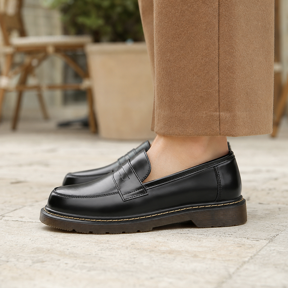 Varenna Loafers in Black (side view)