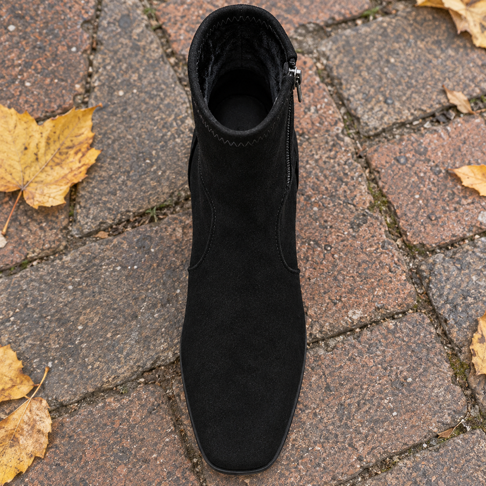 Certaldo Ankle Boots in Black Suede (inside view)