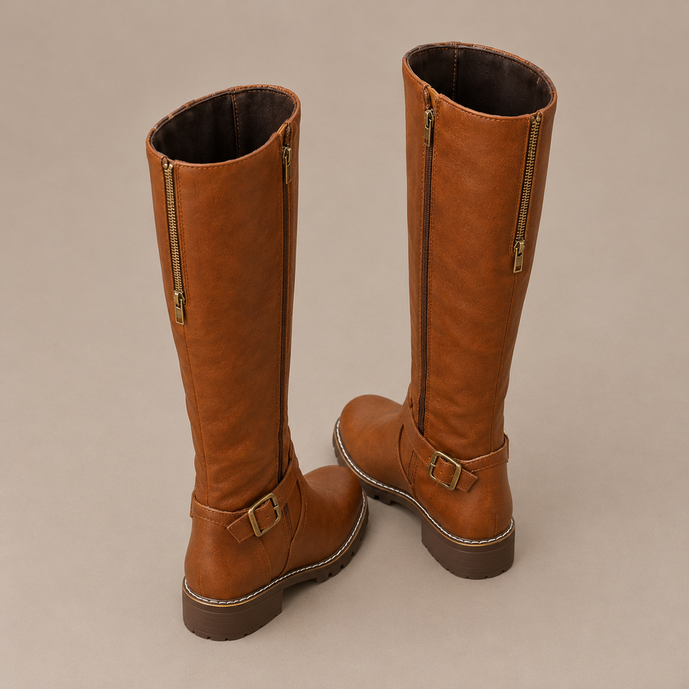 Montalcino Riding Boots in Cognac (inside view)