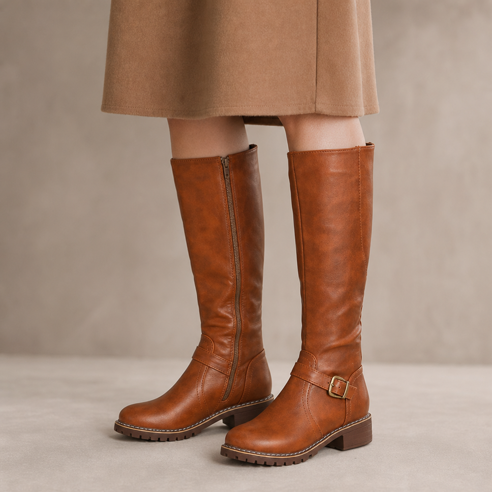 Montalcino Riding Boots in Cognac (on foot)