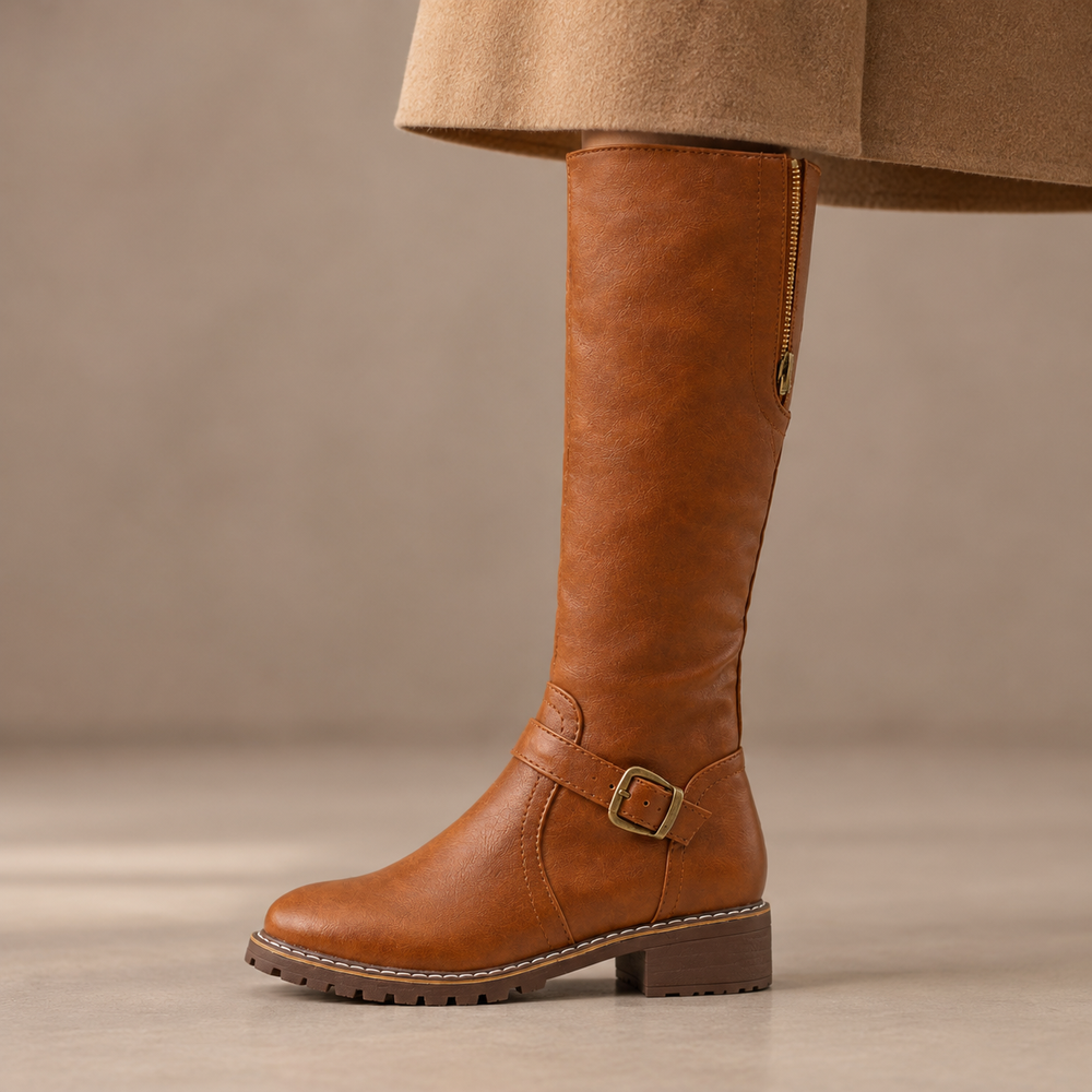 Montalcino Riding Boots in Cognac (side view)