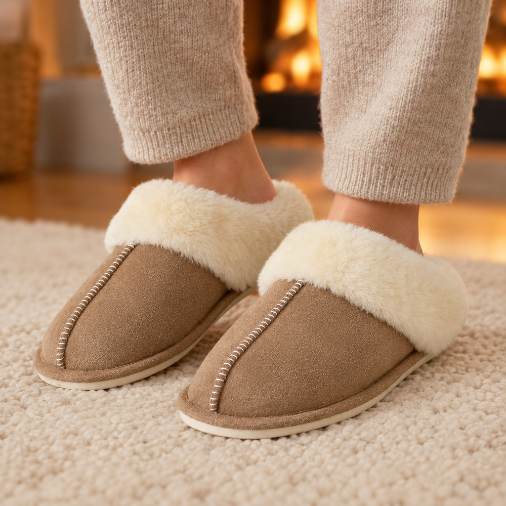 Alghero Slippers in Camel (on foot)