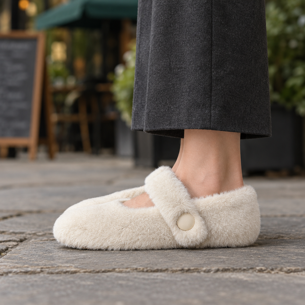 Murano Mary Janes in Cream (side view)