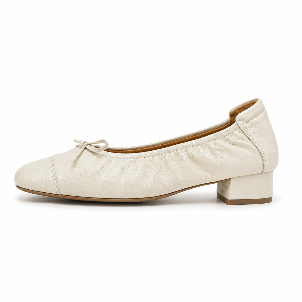 Cremona Orthopedic Ballet Flats - Off-White - side view