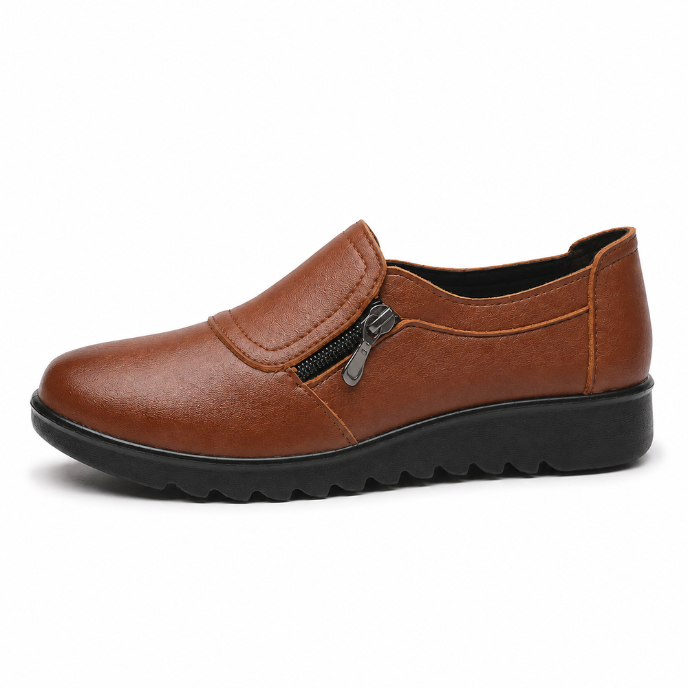 Trapani Orthopedic Flats - Brown - side view