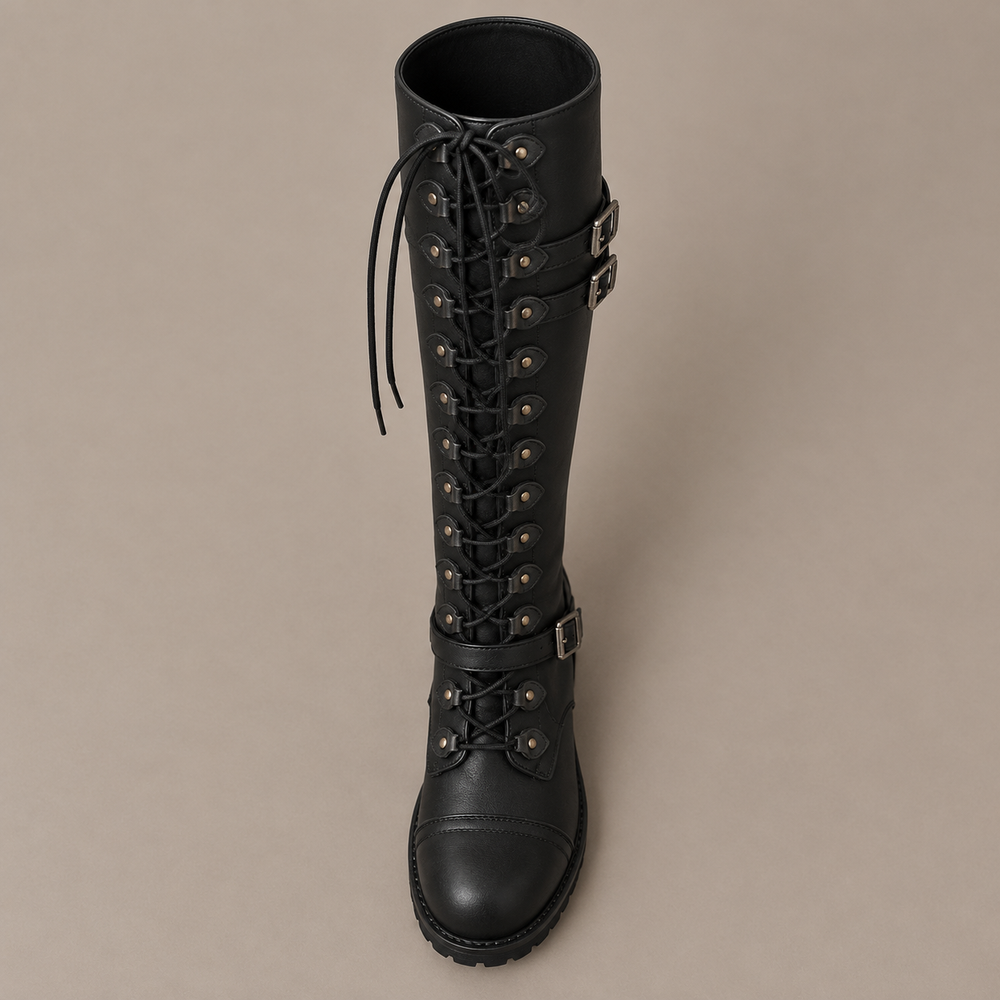 Pistoia Riding Boots in Black (inside view)