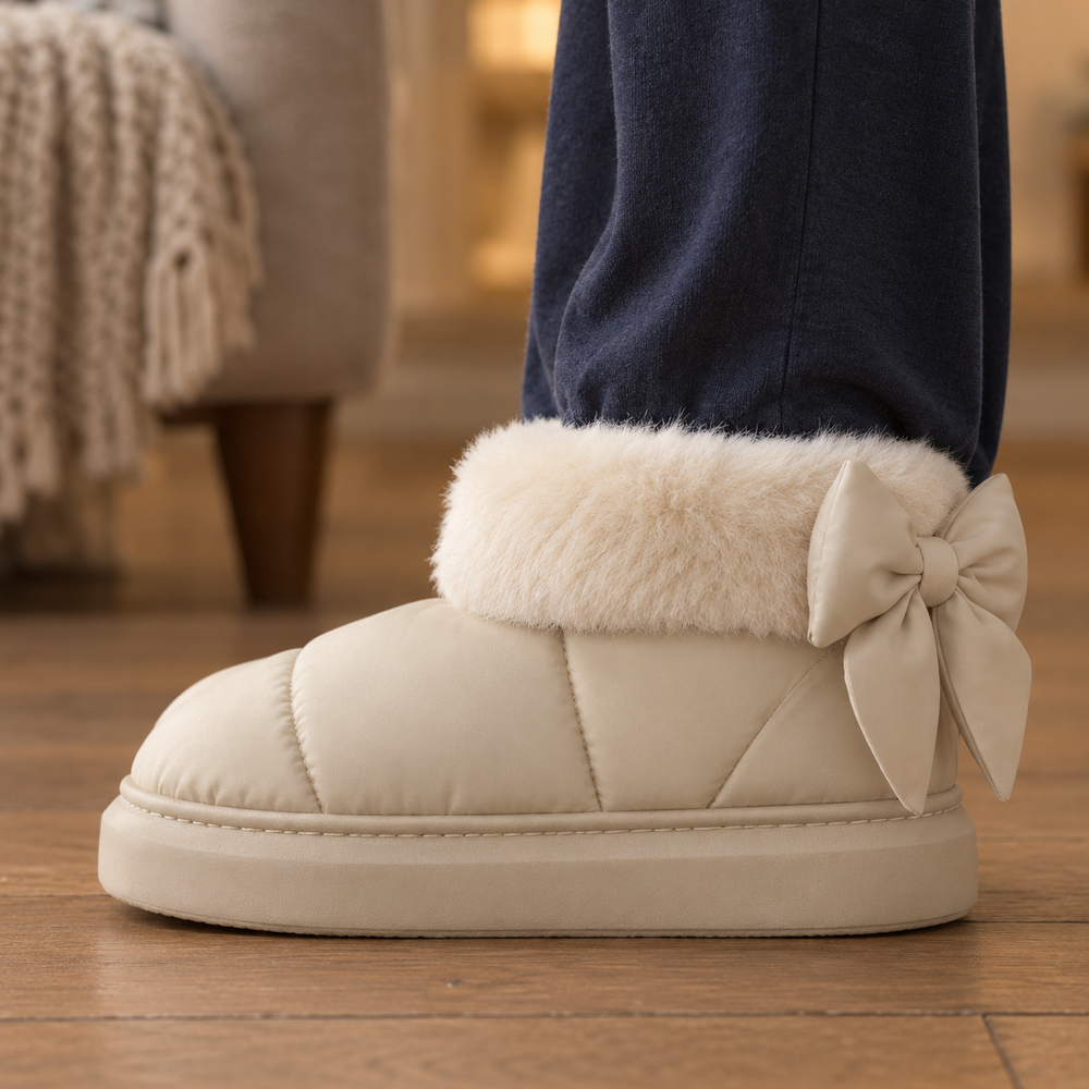 Brunico Slippers in Cream (side view)
