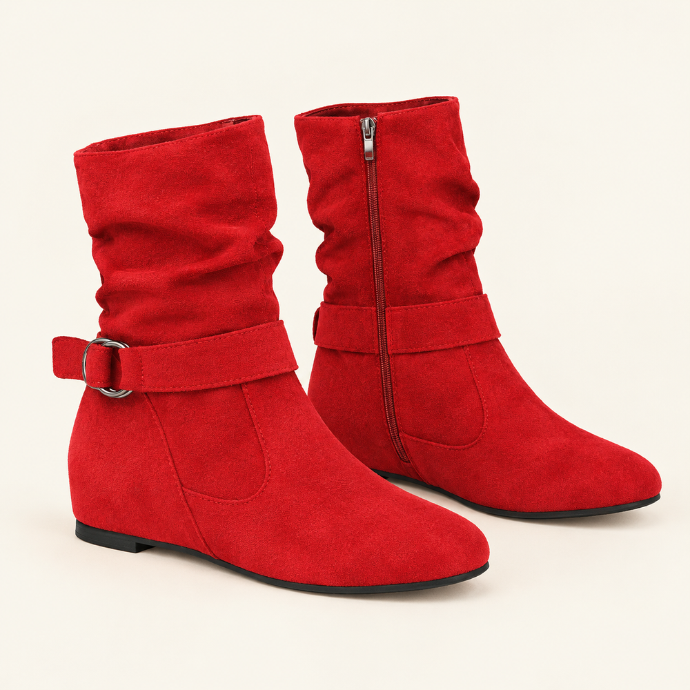 Amelia Ankle Boots in Scarlet