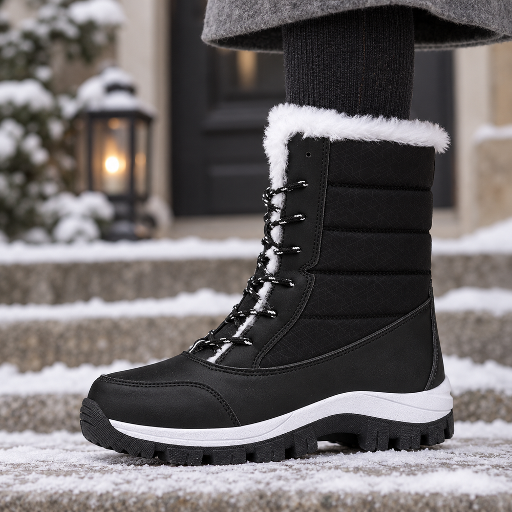 Arabba Snow Boots in Black (side view)