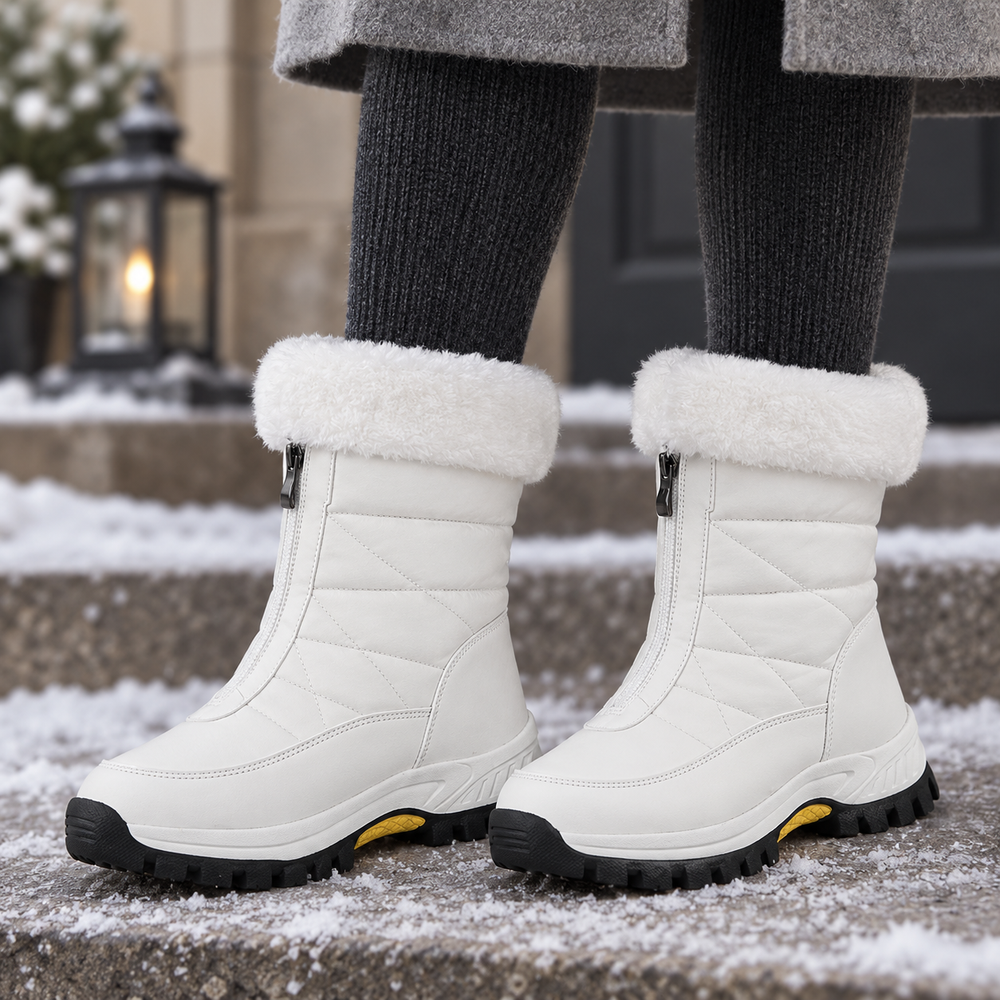 Madesimo Snow Boots in White (on foot)