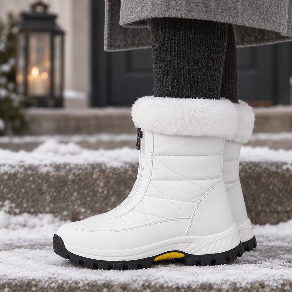 Madesimo Snow Boots in White (side view)