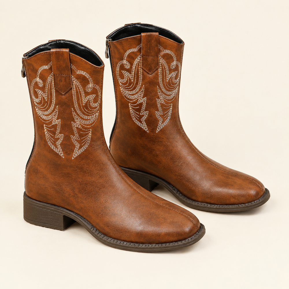Pescia Western Boots in Cognac