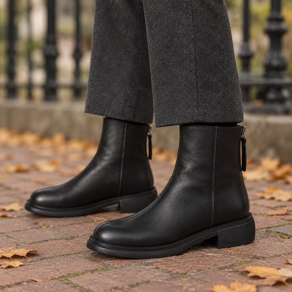 Spello Ankle Boots in Black (on foot)