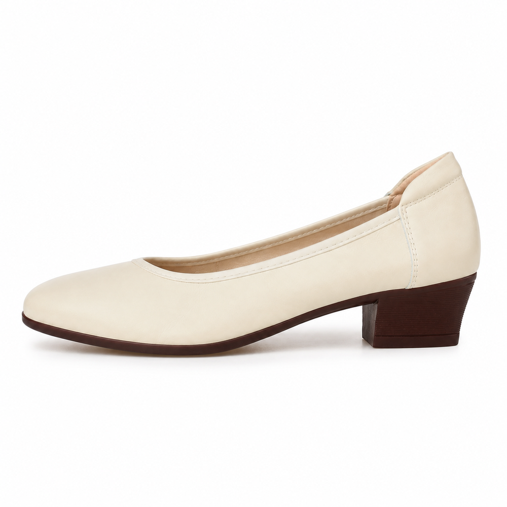 Chieti Orthopedic Comfort Pumps - Off-White - side view