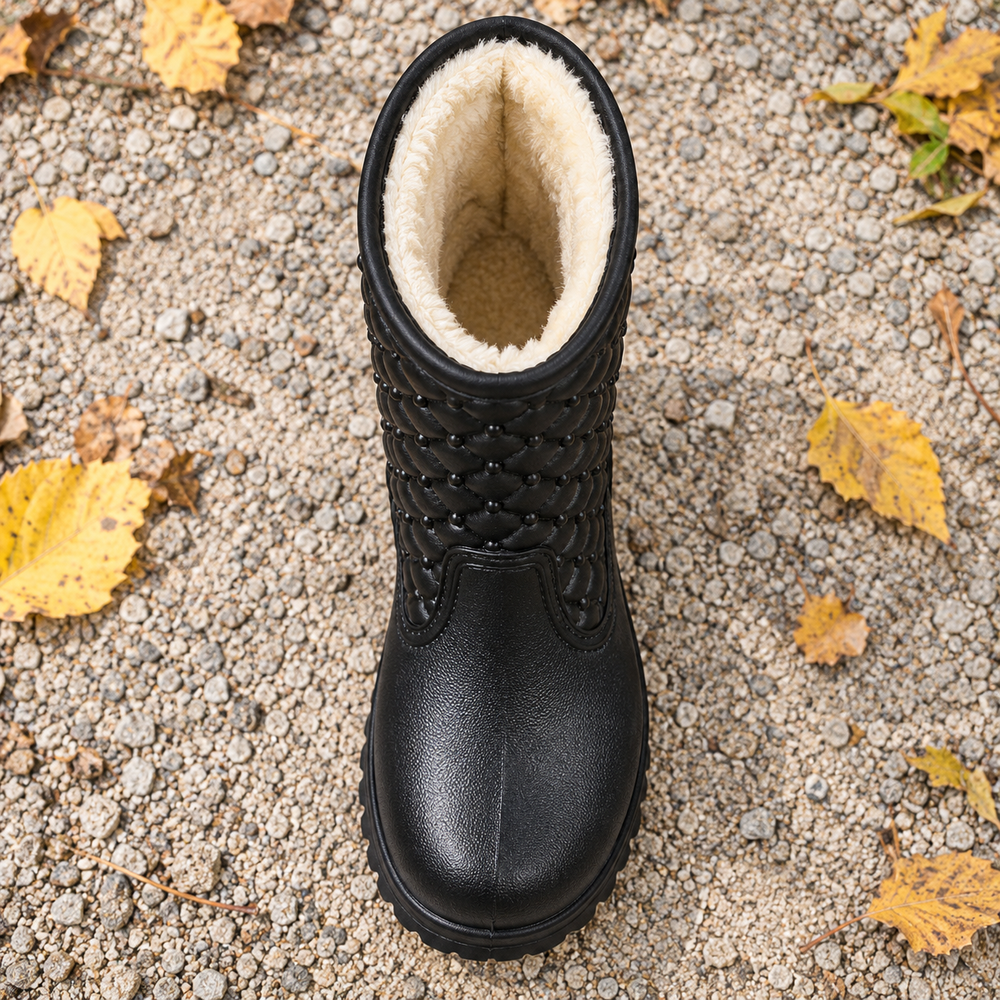 Sondrio Rain Boots in Black (inside view)
