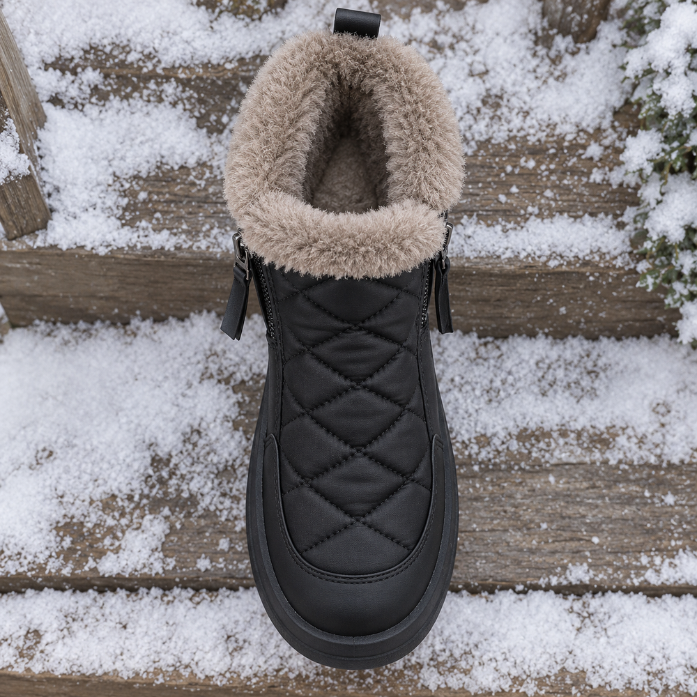 Urbania Snow Boots in Black (inside view)