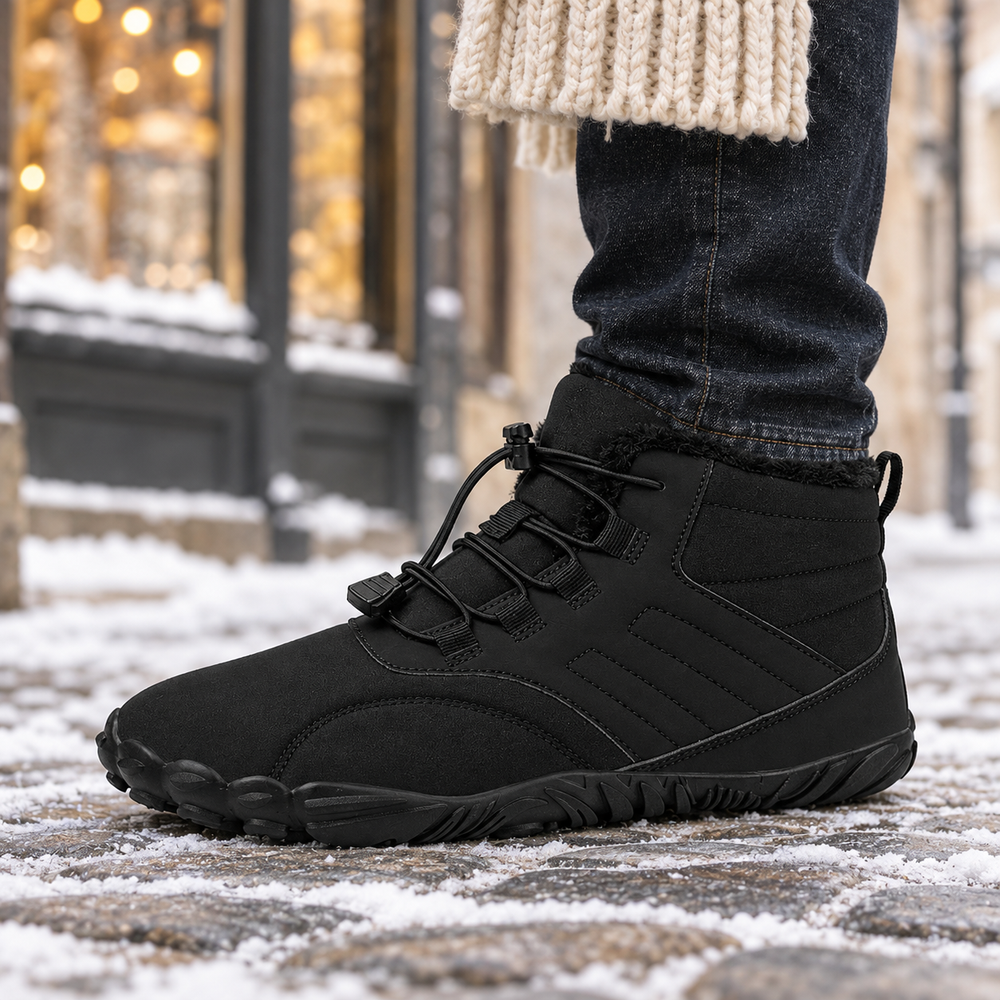 Erice Snow Boots in Black (side view)