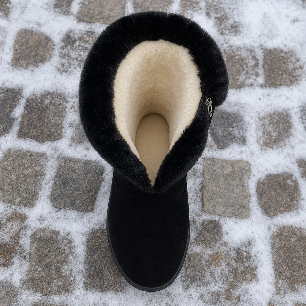Tempio Snow Boots in Black (inside view)