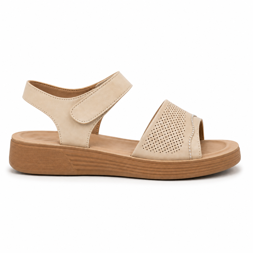Gaeta Orthopedic Sandals - Beige - side view