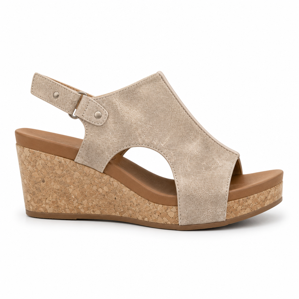 The Ravello Orthopedic Sandals - Tan - side view