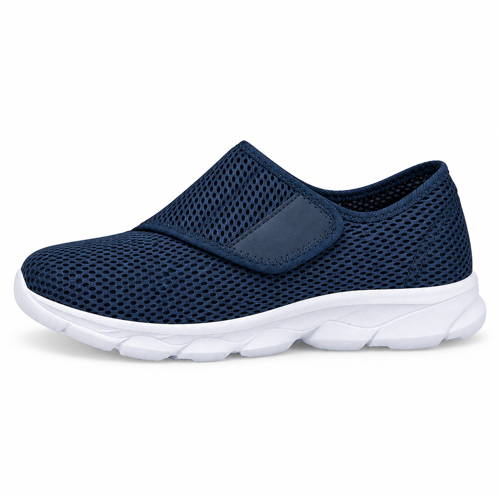 Bellano Orthopedic Walking Shoes - Navy - side view