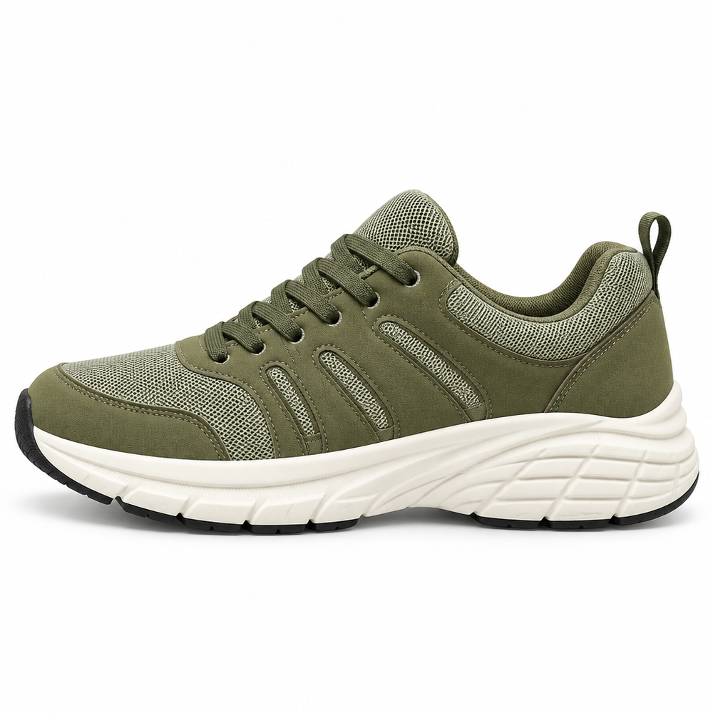 Bellaria Women's Orthopedic Walking Trainers - Olive - side view