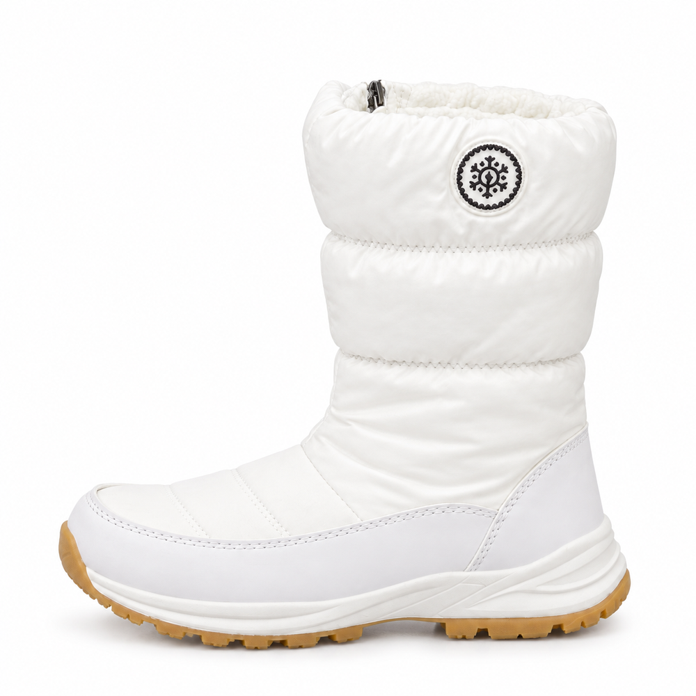 Budoni Orthopedic Quilted Boots - White - side view