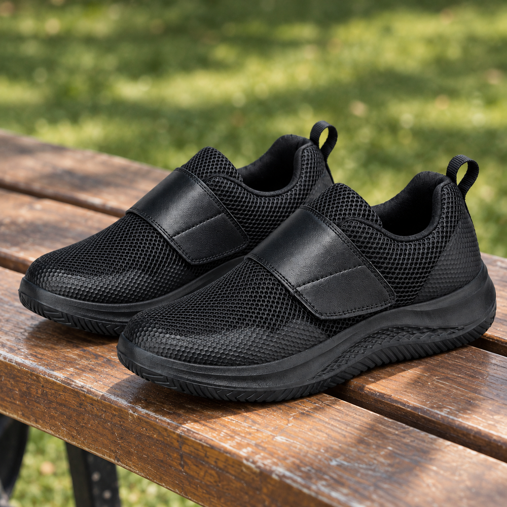 Arco Women's Orthopedic Walking Shoes - Black - styled