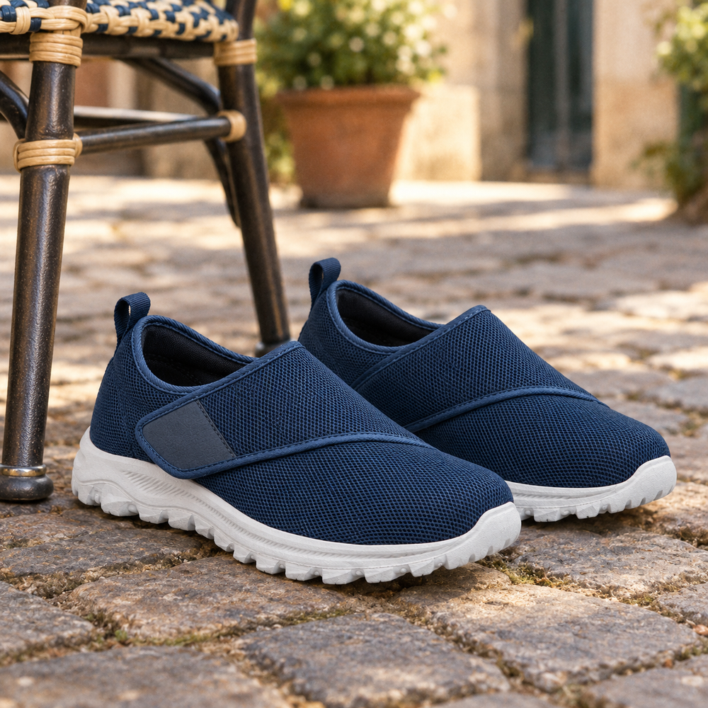 Atri Orthopedic Walking Shoes - Navy - styled