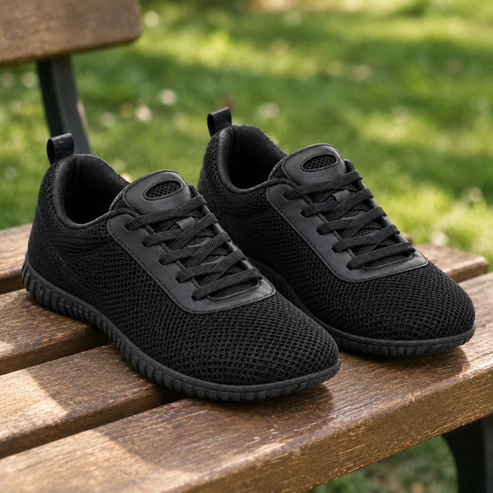 Balestrate Orthopedic Walking Shoes - Black - styled