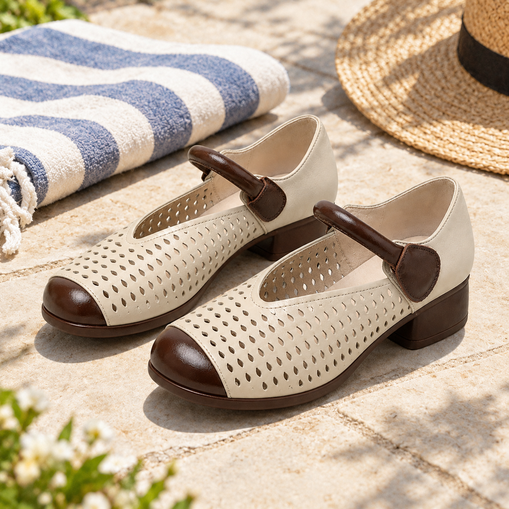 Bergamo Orthopedic Sandals - Cream - styled