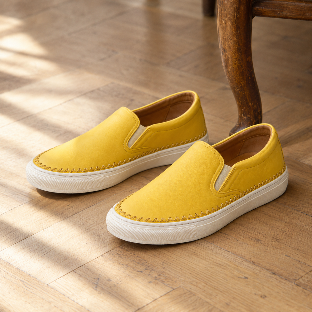 Bologna Orthopedic Loafers - Yellow - styled