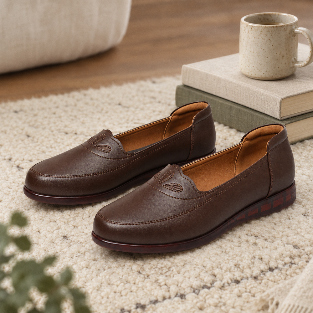 Brescia Orthopedic Flats - Brown - styled