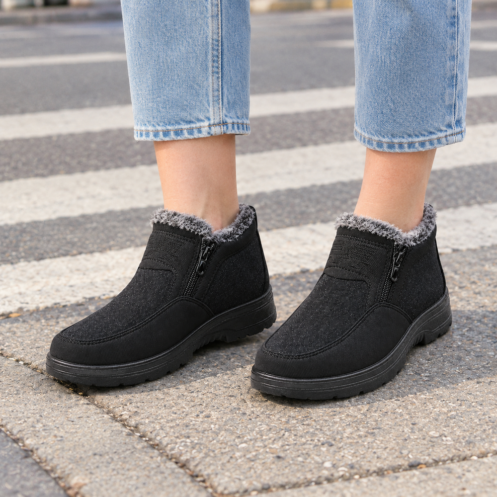 Colico Women's Orthopedic Comfort Shoes - Black - on foot side