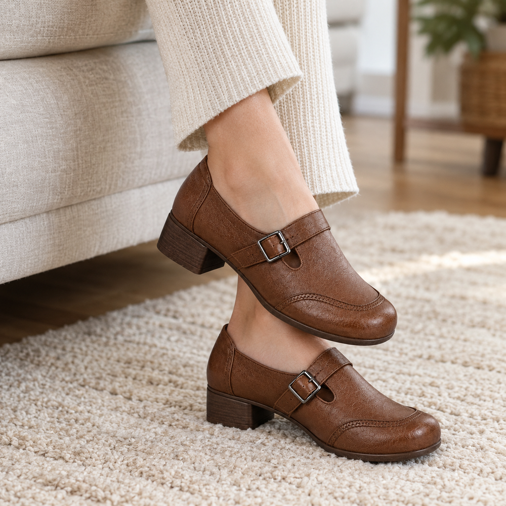Como Orthopedic Comfort Pumps - Brown - on foot side