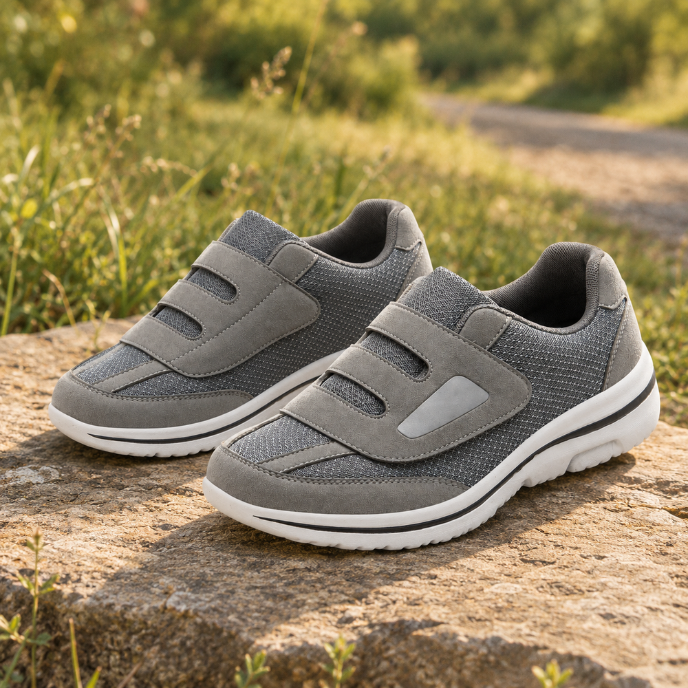 Enna Orthopedic Comfort Shoes - Gray - styled
