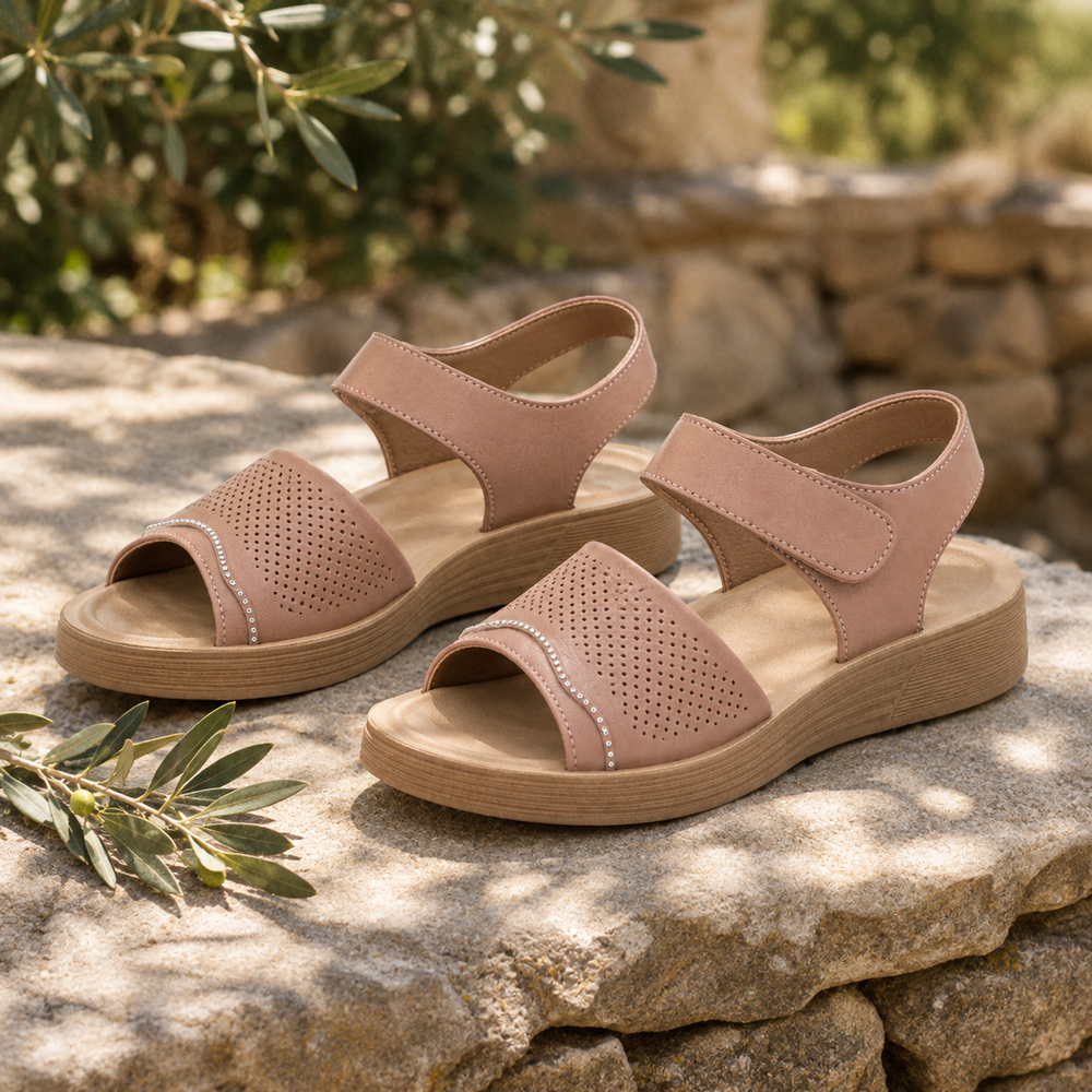 Gaeta Orthopedic Sandals - Dusty Rose - styled