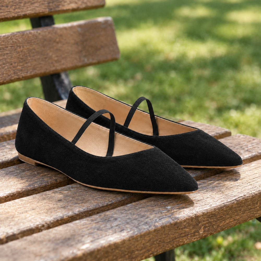 The Genoa Orthopedic Comfort Shoes - Black - styled