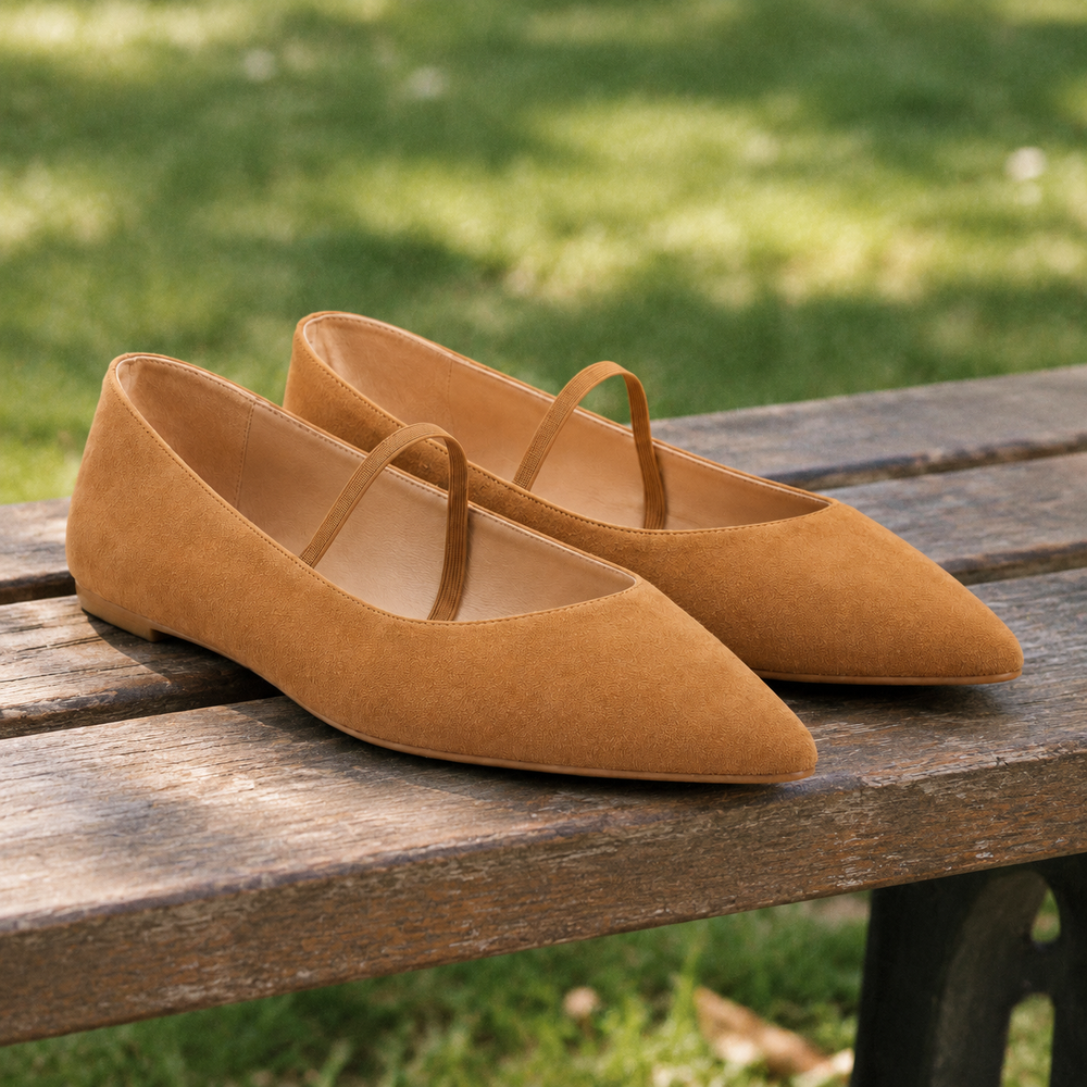 The Genoa Orthopedic Comfort Shoes - Camel - styled