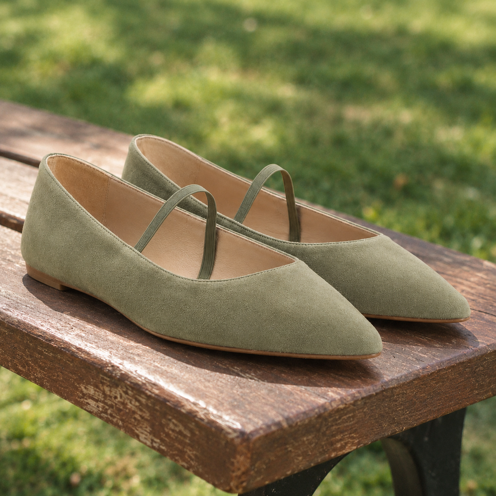 The Genoa Orthopedic Comfort Shoes - Sage - styled