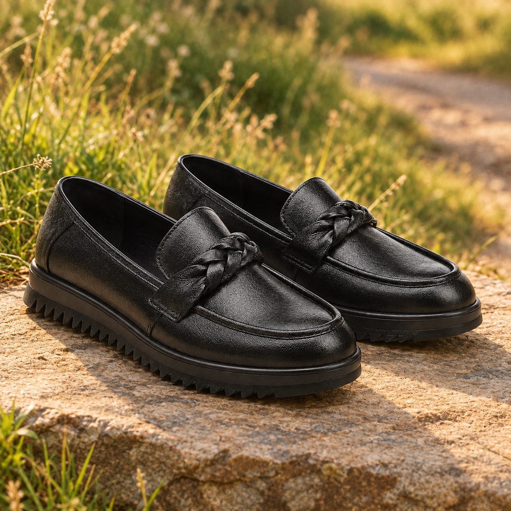 Ischia Orthopedic Comfort Shoes - Black - styled