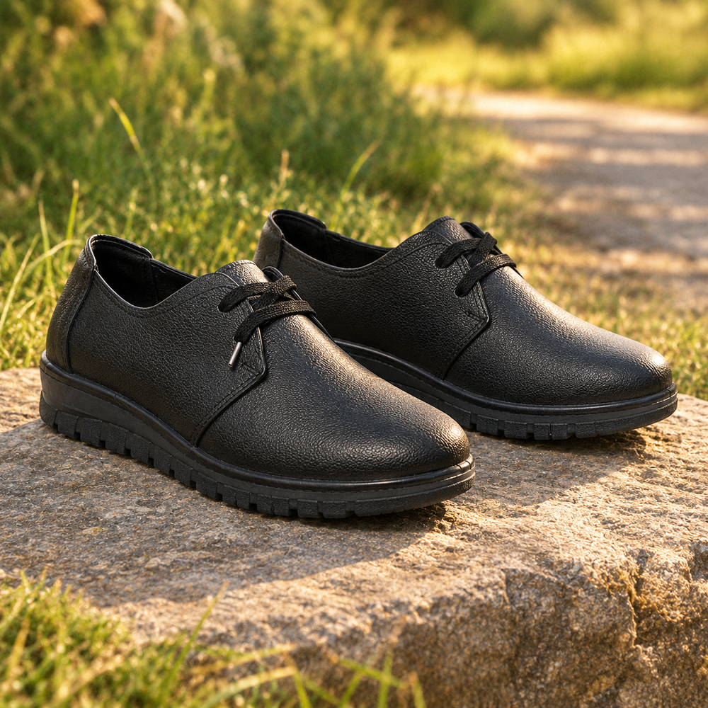 Lodi Orthopedic Comfort Shoes - Black - styled