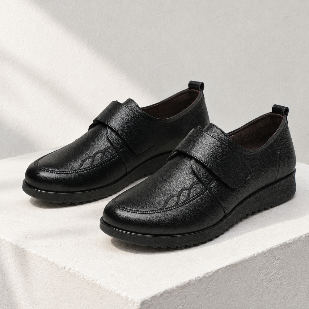 Mantova Orthopedic Flats - Black Velvet - styled
